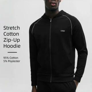 Men's heavyweight zip-up cotton hoodie · 450 GSM · 1