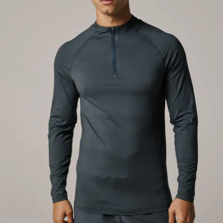 Camisa de hombre de manga larga con cremallera de un cuarto · 4