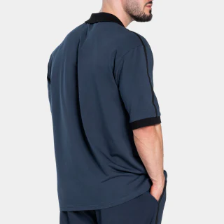 Polo oversize en coton/élasthanne à séchage rapide pour hommes · 260 GSM · 2