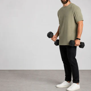 Camiseta de hombre en punto gofrado de algodón/poliéster · 2