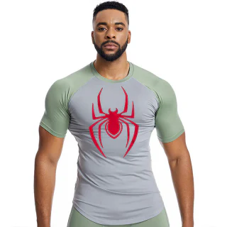 Men's slim-fit quick-dry polyester/spandex T-shirt · 1
