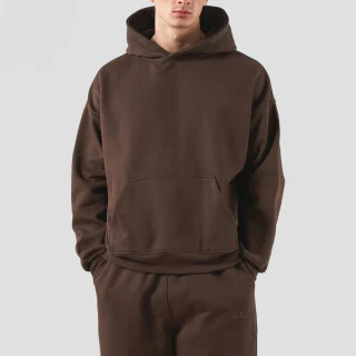 Sweat à capuche en coton/polyester épais coupe boxy pour hommes · 400 g/m² · 1