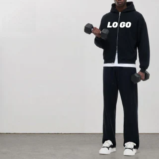 Sweat à capuche zippé épais pour hommes · 420 GSM · 2