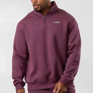 Sweat homme quart de zip coton/polyester · 1