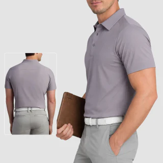 Polo de poliéster/spandex de secado rápido para hombre · 2
