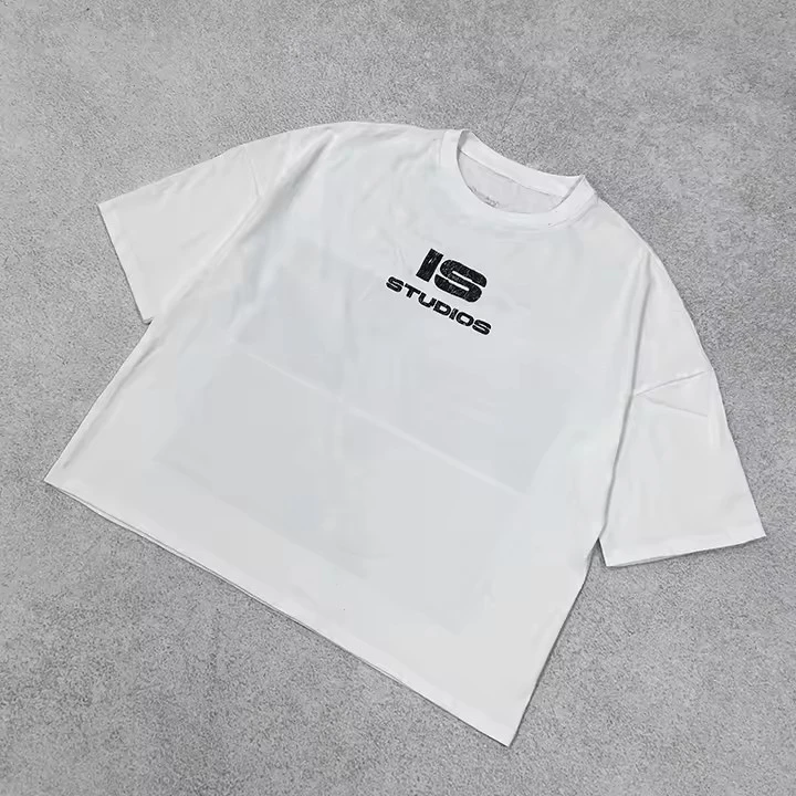 Camiseta masculina oversized de algodão pesado com ajuste quadrado · 4