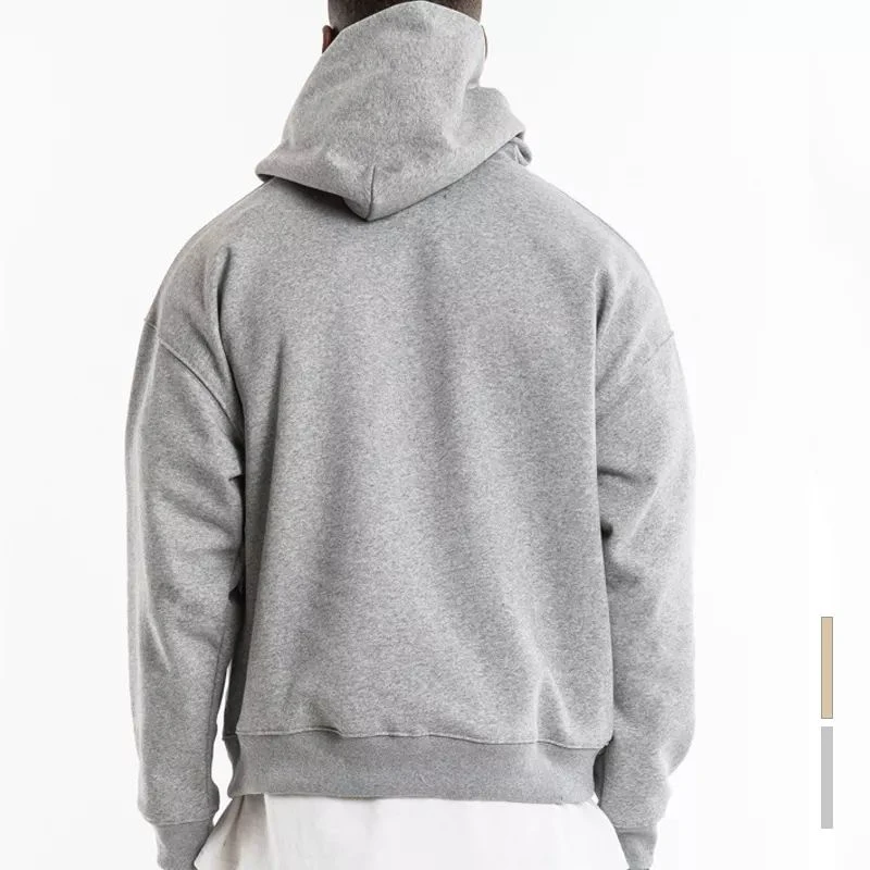 Sweat à capuche zippé oversize en coton épais pour homme · 3