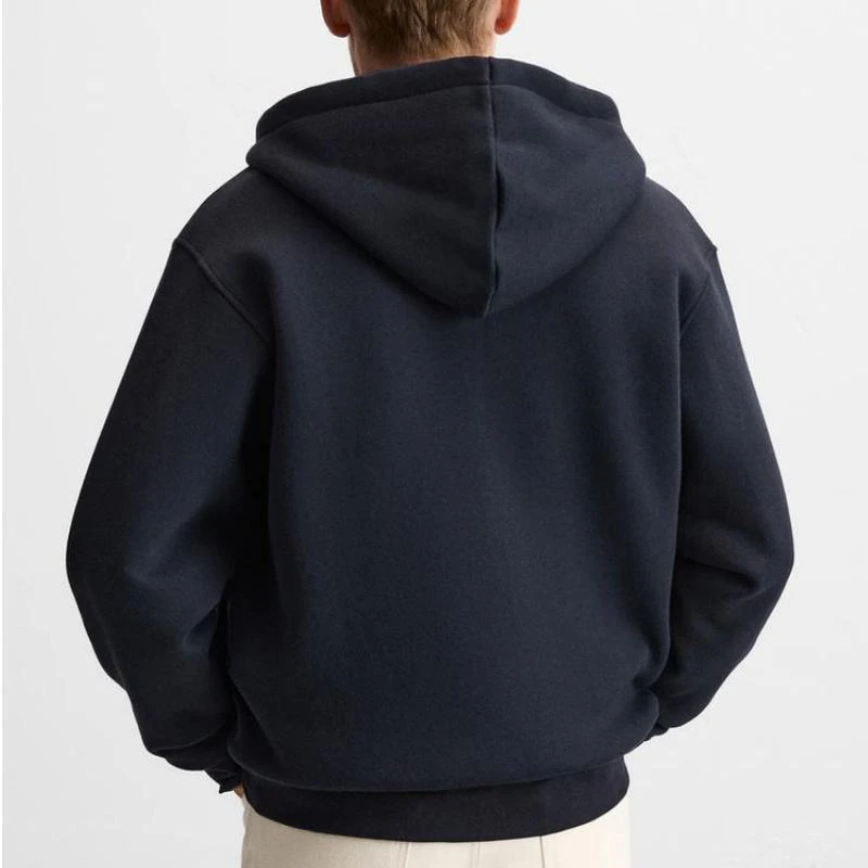 Übergroßer, schwerer Herren-Kapuzenpullover aus Baumwolle mit Reißverschluss · 6