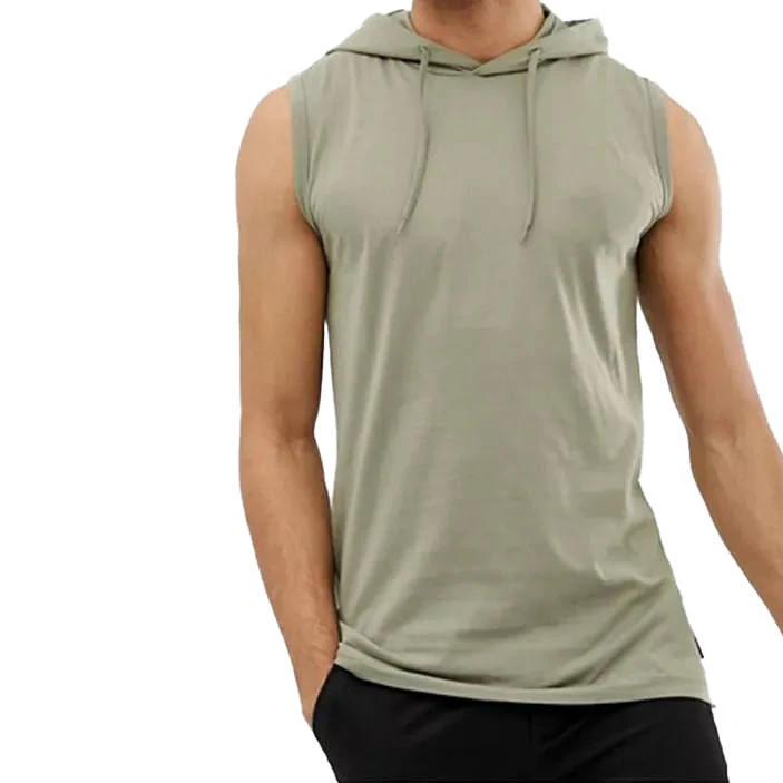 Sweat à capuche sans manches en coton pour hommes · 1