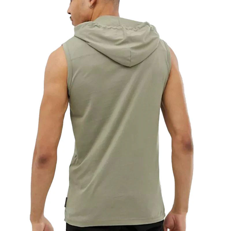 Sweat à capuche sans manches en coton pour hommes · 2