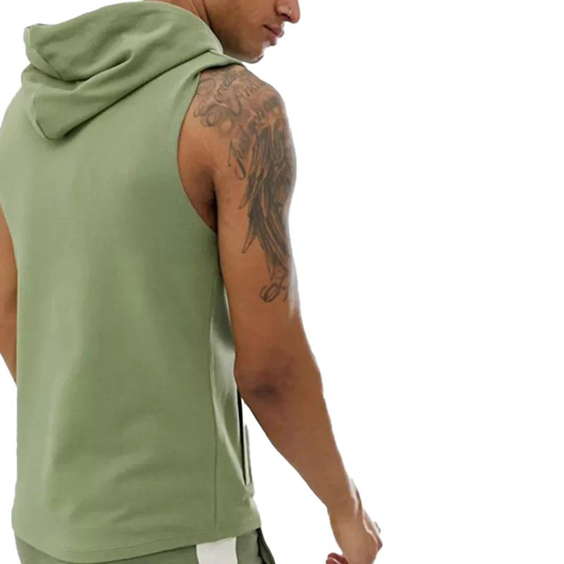 Sweat à capuche sans manches en coton pour hommes · 5