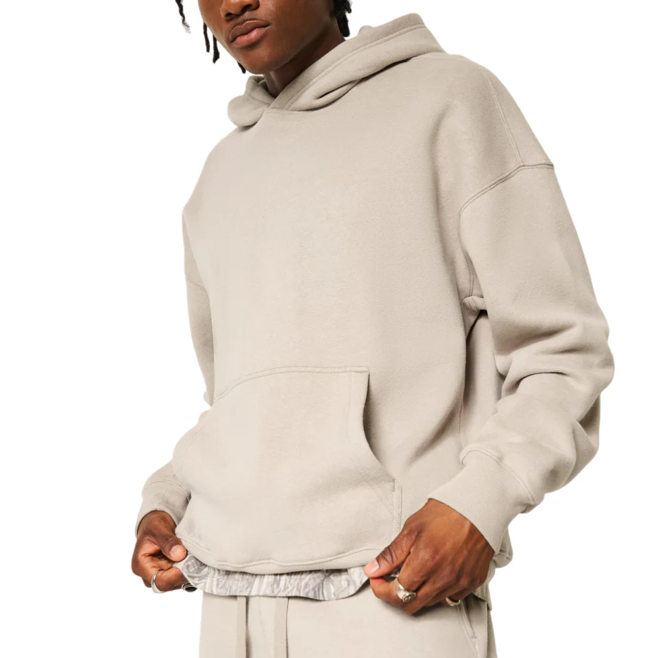 Men's quarter-zip cotton hoodie · 2