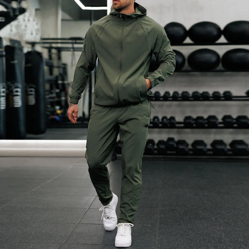 Men's lightweight zip-up polyester tracksuit · 2