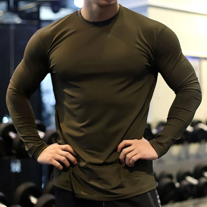 T-shirt col rond manches longues en polyester à séchage rapide · 3