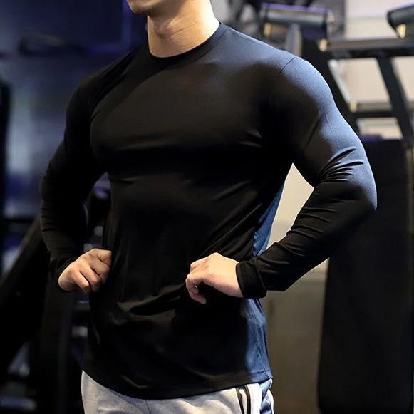 T-shirt col rond manches longues en polyester à séchage rapide · 4