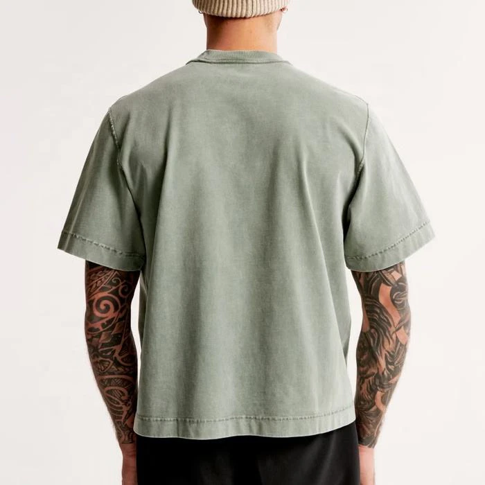 Übergroßes, schweres Baumwoll-T-Shirt mit Rundhalsausschnitt · 2