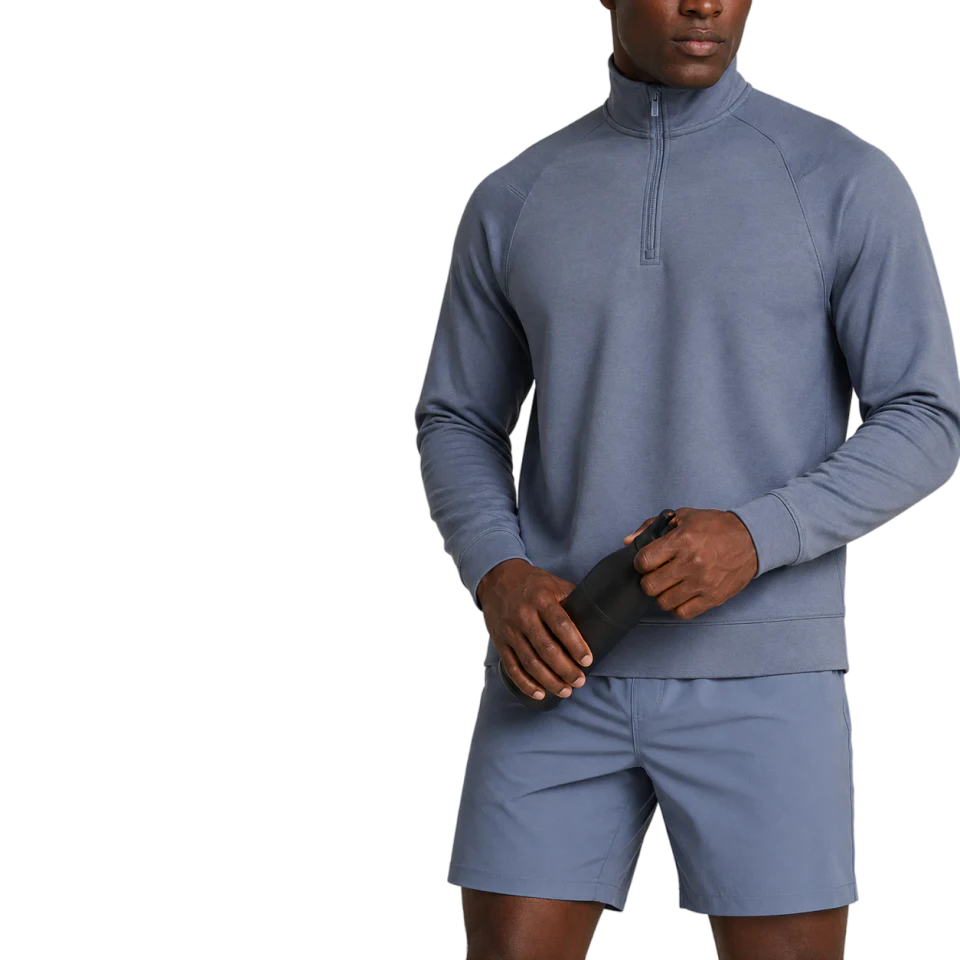 Kapuzenpullover für Herren mit Viertelreißverschluss · 2