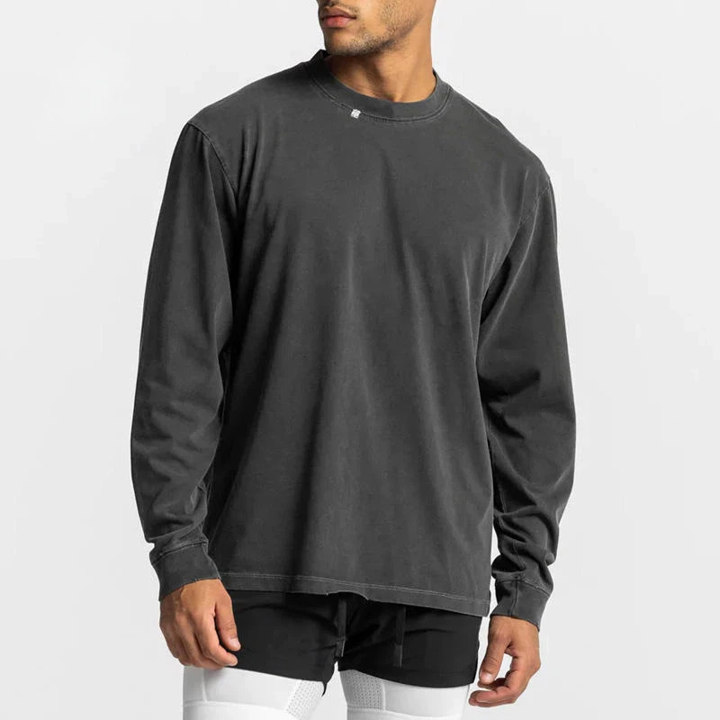 T-shirt girocollo da uomo a maniche lunghe pesante · 1