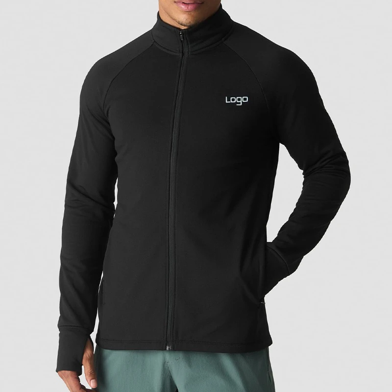 Herren-Jacke aus Polyester/Spandex mit langen Ärmeln und Reißverschluss · 2
