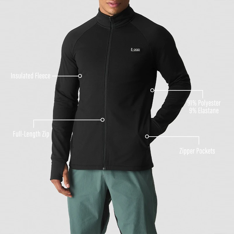 Herren-Jacke aus Polyester/Spandex mit langen Ärmeln und Reißverschluss · 4