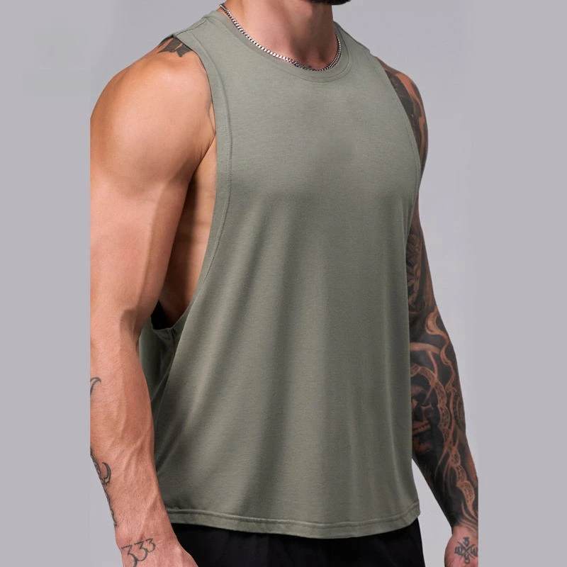 Débardeur sans manches en polyester/élasthanne à séchage rapide pour hommes · 1