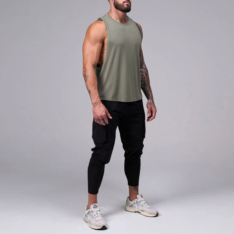 Débardeur sans manches en polyester/élasthanne à séchage rapide pour hommes · 2