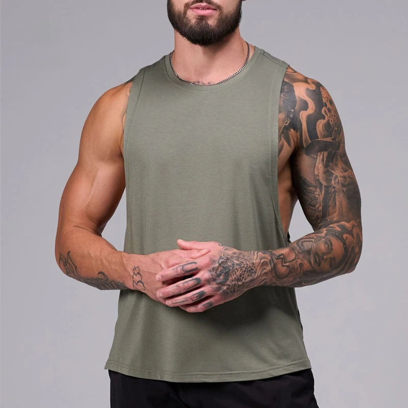 Débardeur sans manches en polyester/élasthanne à séchage rapide pour hommes · 4