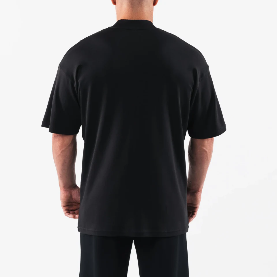 Camiseta masculina oversized de algodão pesado · 2