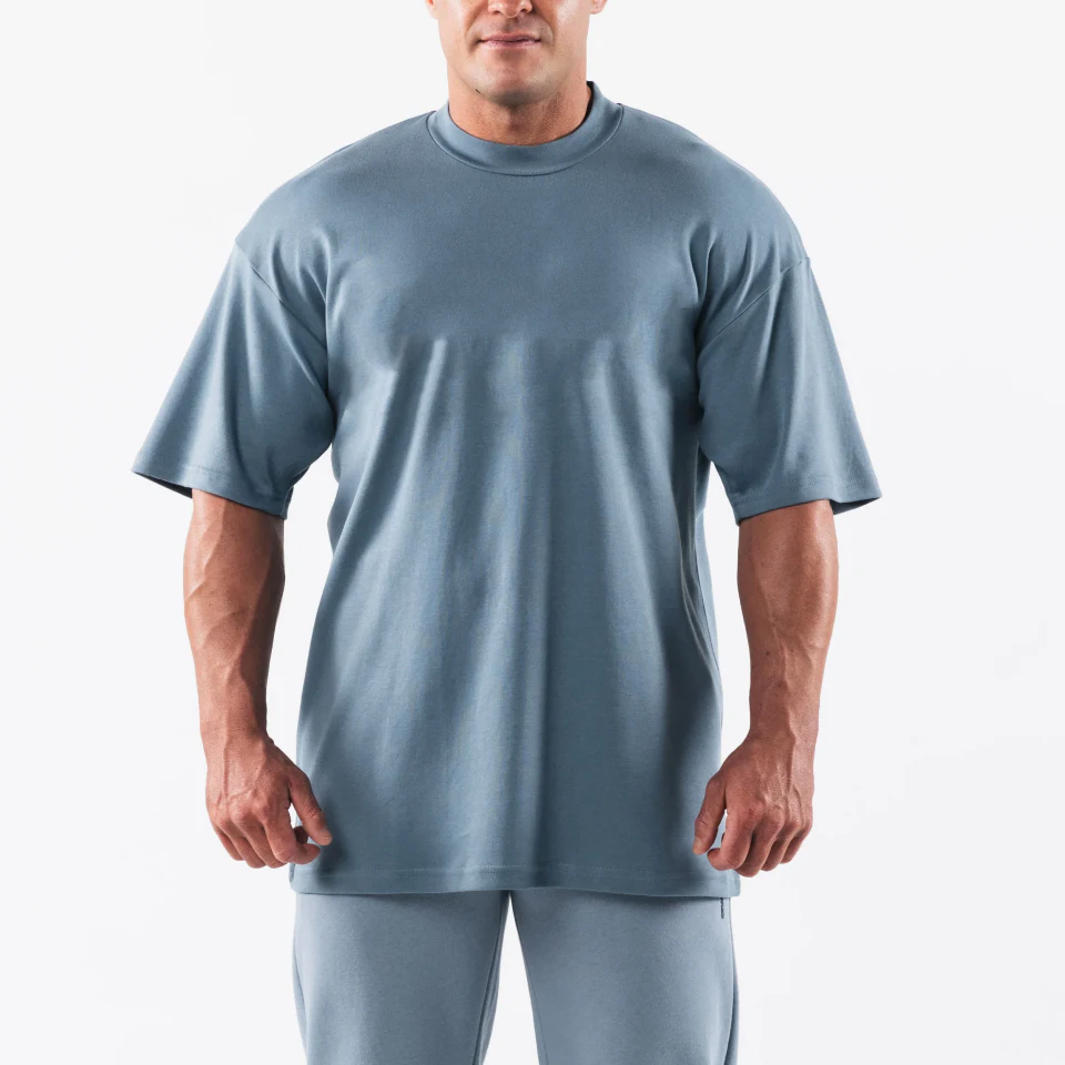 Camiseta masculina oversized de algodão pesado · 3