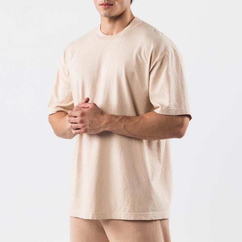 Camiseta masculina oversized de algodão pesado · 3