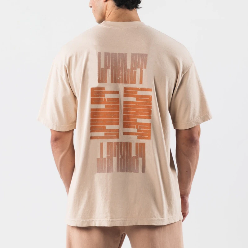Camiseta masculina oversized de algodão pesado · 5