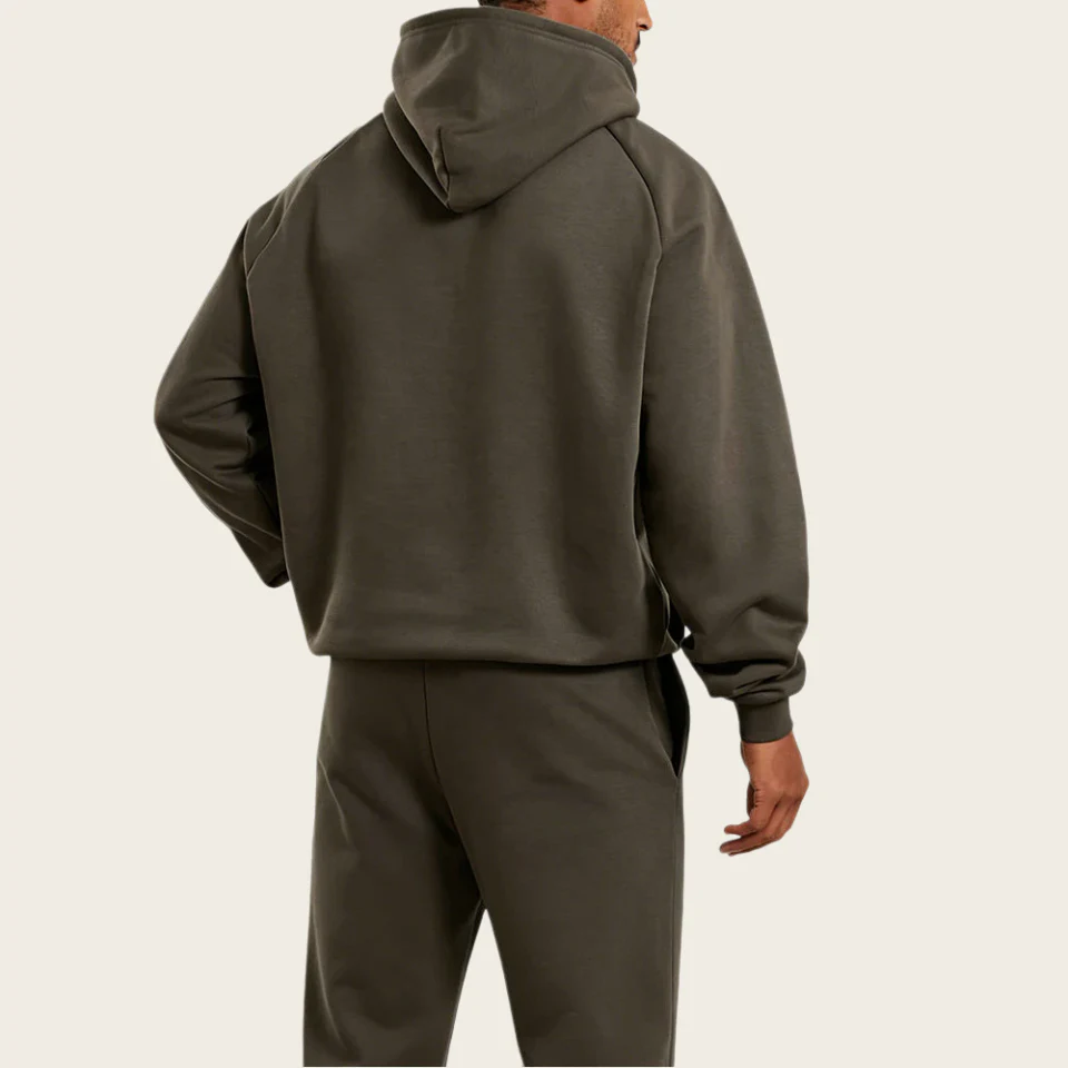 Felpa con cappuccio oversize da uomo in cotone/poliestere raglan pesante · 3