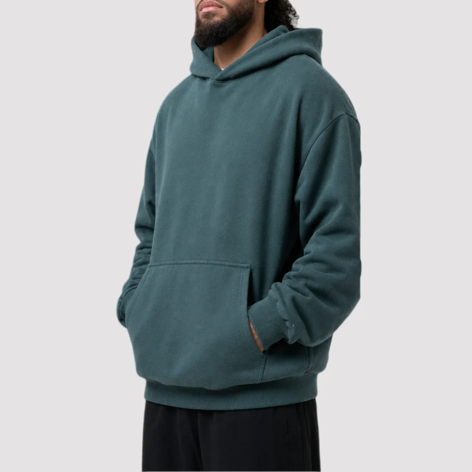 Sweat à capuche oversize en coton/polyester pour homme · 2