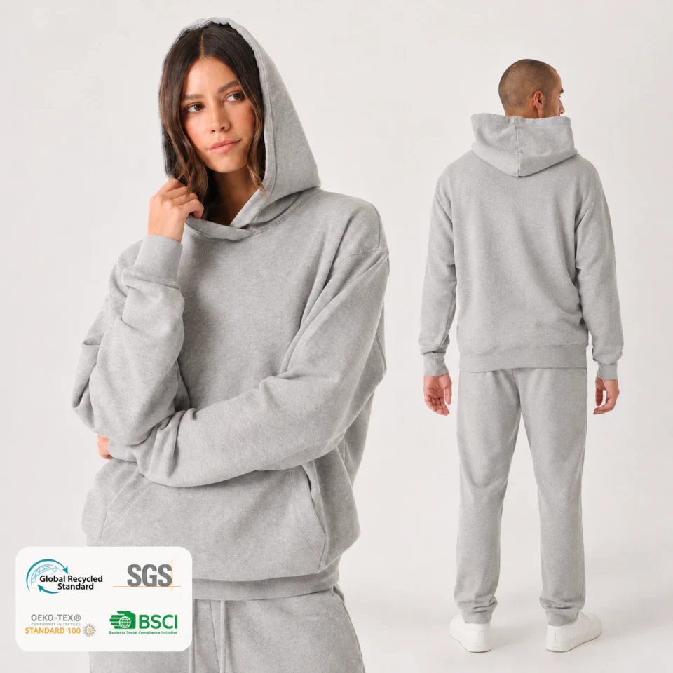 Sudadera con capucha unisex extragrande de algodón pesado · 3