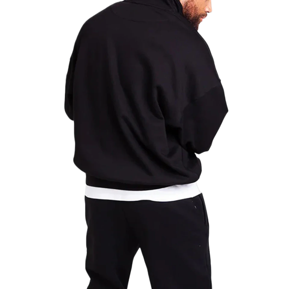 Moletom masculino oversized de algodão/poliéster com zíper · 3