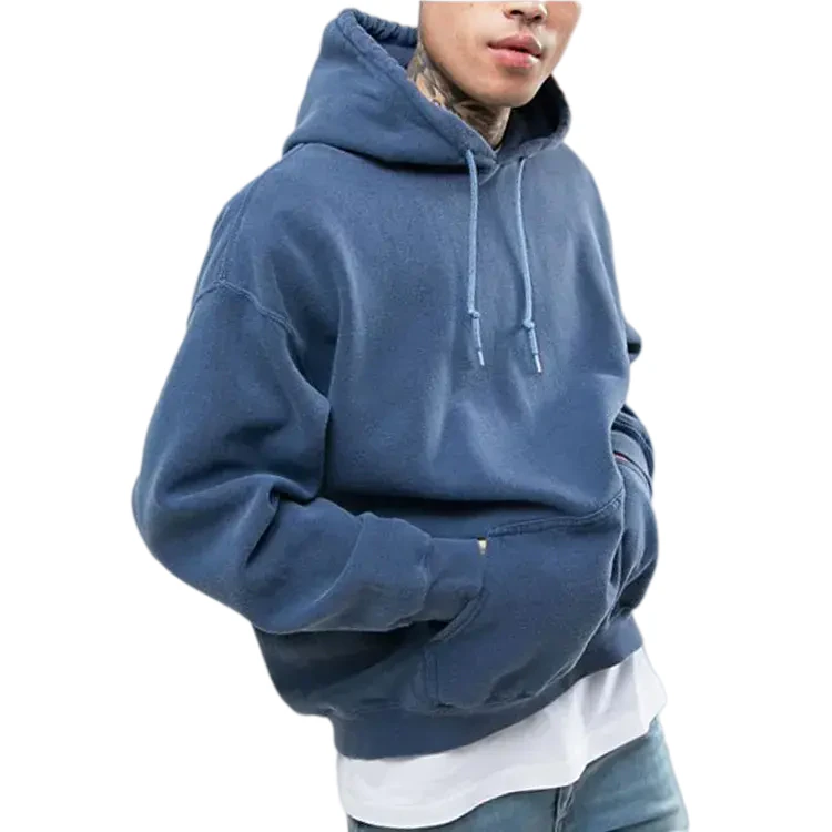 Langärmliger Herren-Kapuzenpullover aus Baumwolle · 2