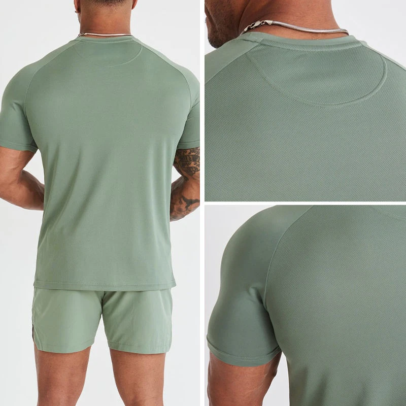 Camiseta masculina leve de poliéster/elastano de secagem rápida · 2
