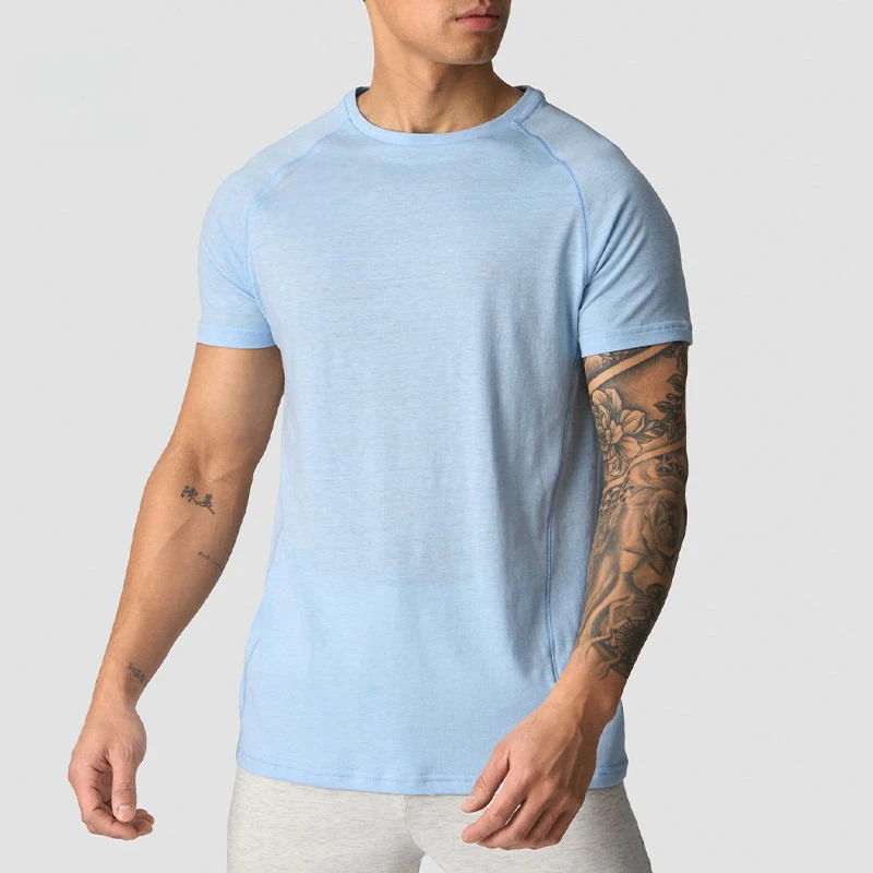 Camiseta de hombre slim-fit, ligera, de secado rápido, de algodón/poliéster · 2