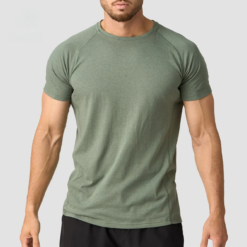 Camiseta de hombre slim-fit, ligera, de secado rápido, de algodón/poliéster · 4