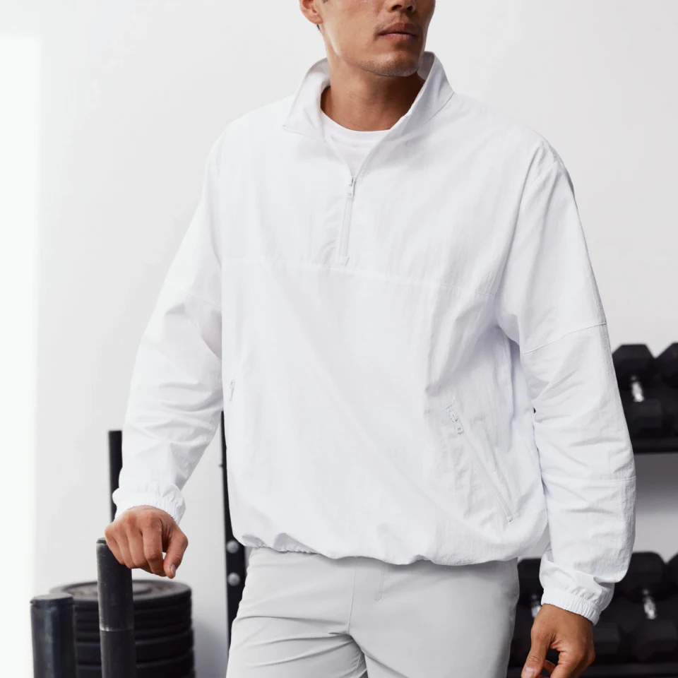 Men's lightweight half-zip nylon jacket · 1