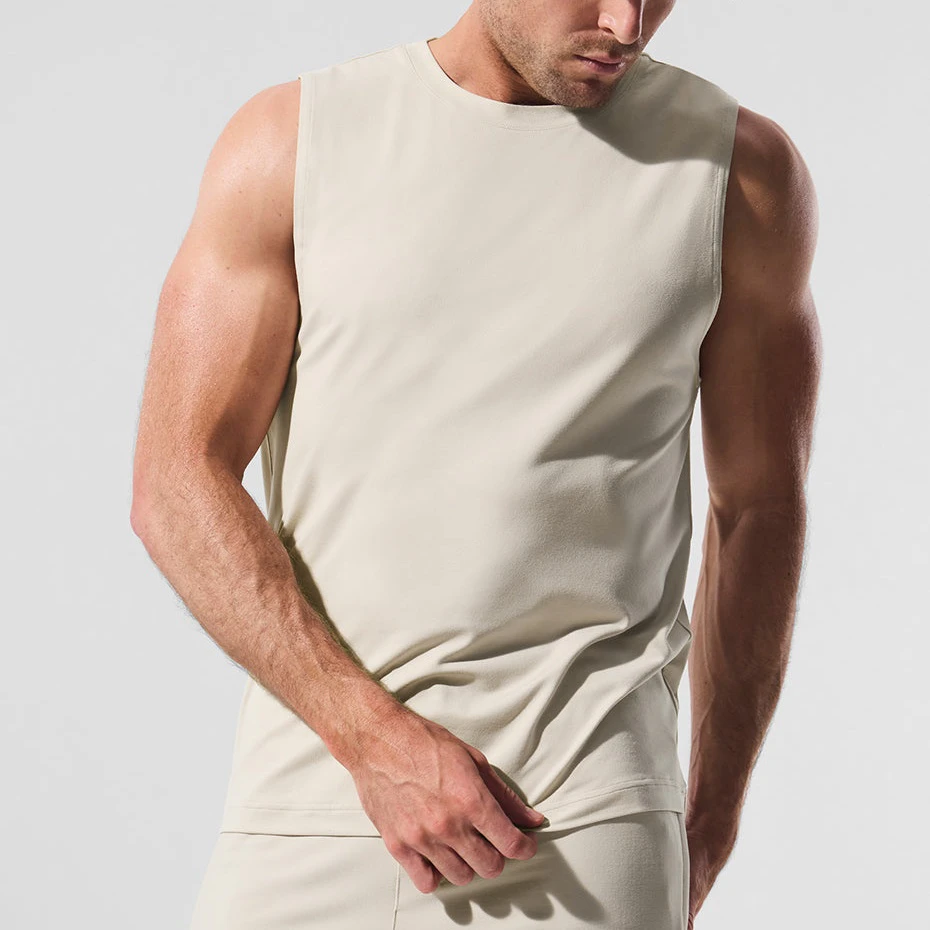 Schnell trocknendes, leichtes Tanktop aus Baumwolle/Spandex für Herren · 2