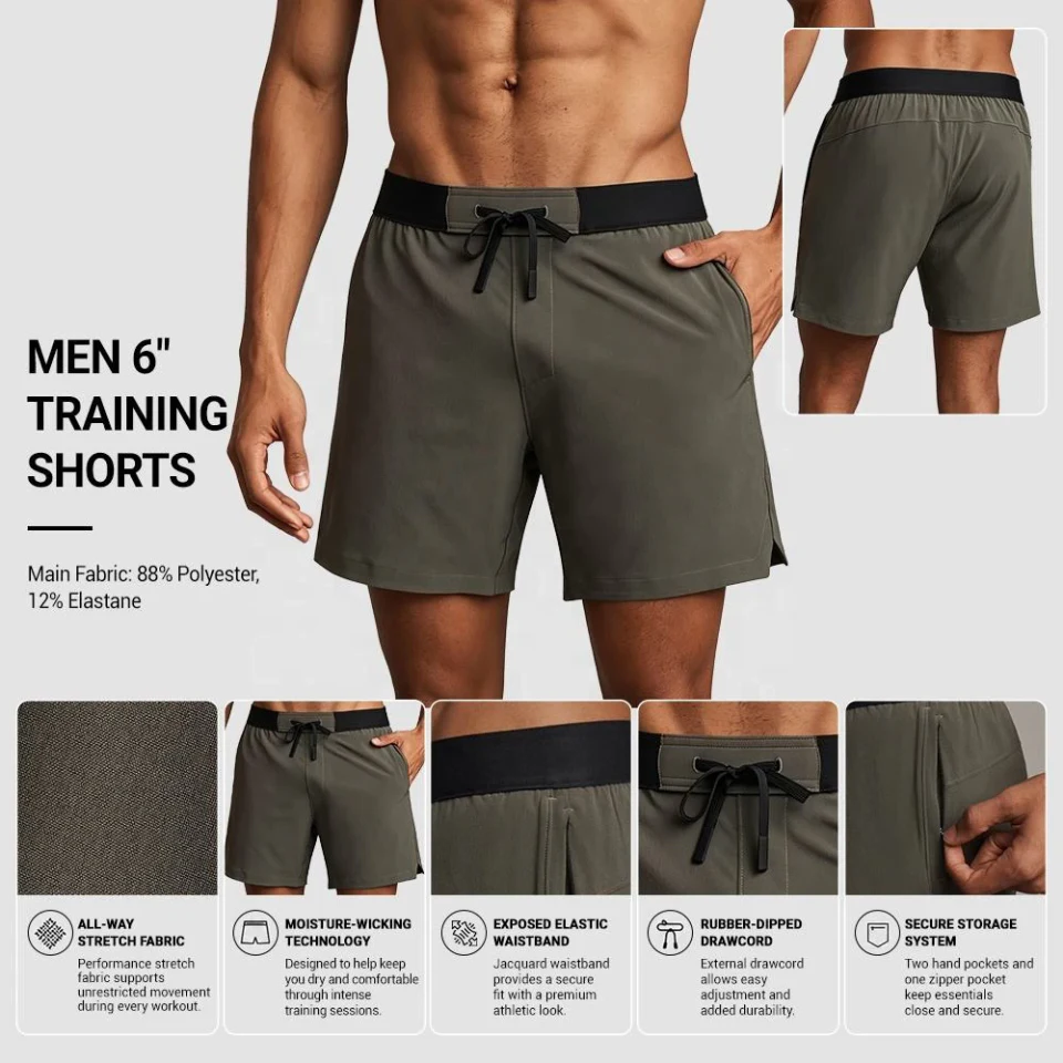Short en polyester/élasthanne à séchage rapide pour hommes · 2