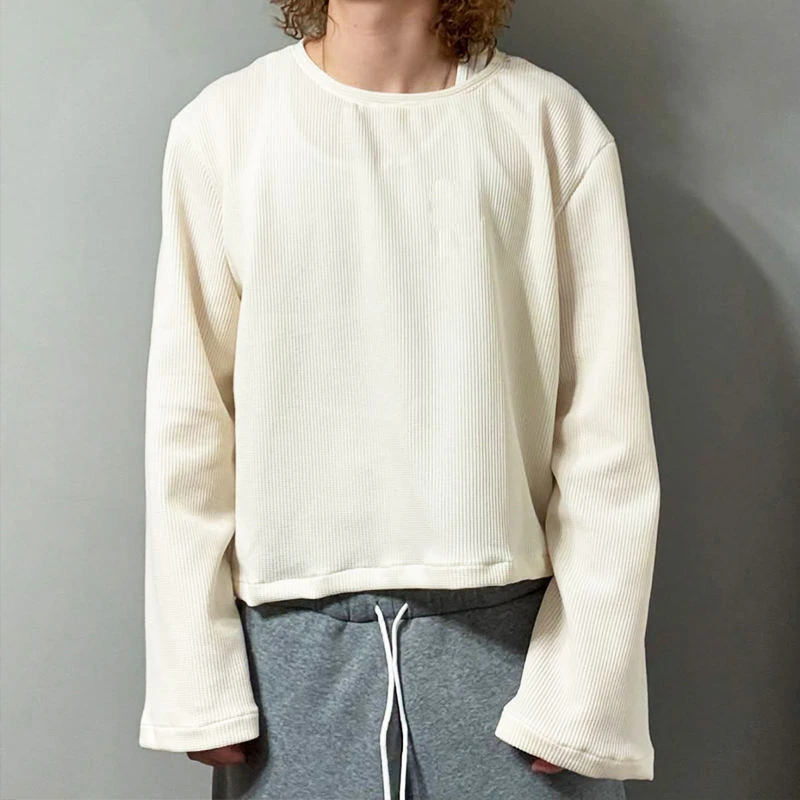 T-shirt oversize en maille gaufrée Boxy Fit en coton · 1