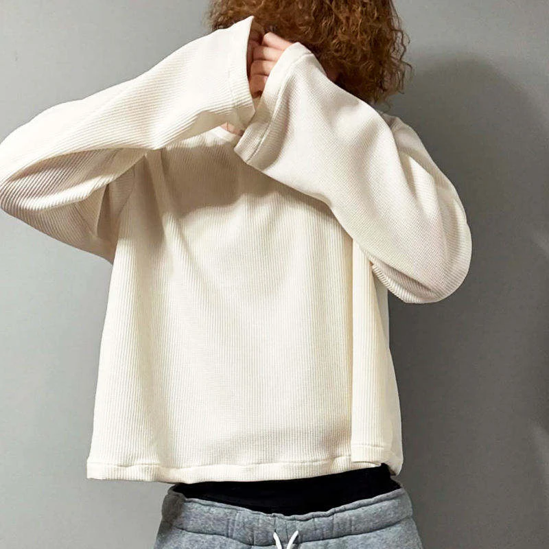 T-shirt oversize en maille gaufrée Boxy Fit en coton · 2