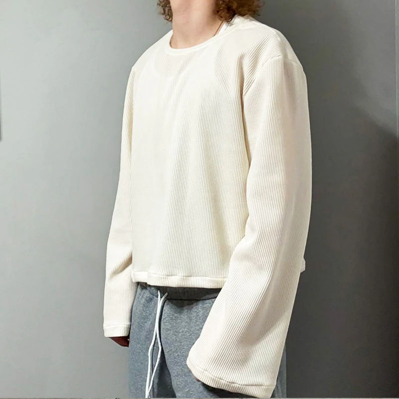T-shirt oversize en maille gaufrée Boxy Fit en coton · 3
