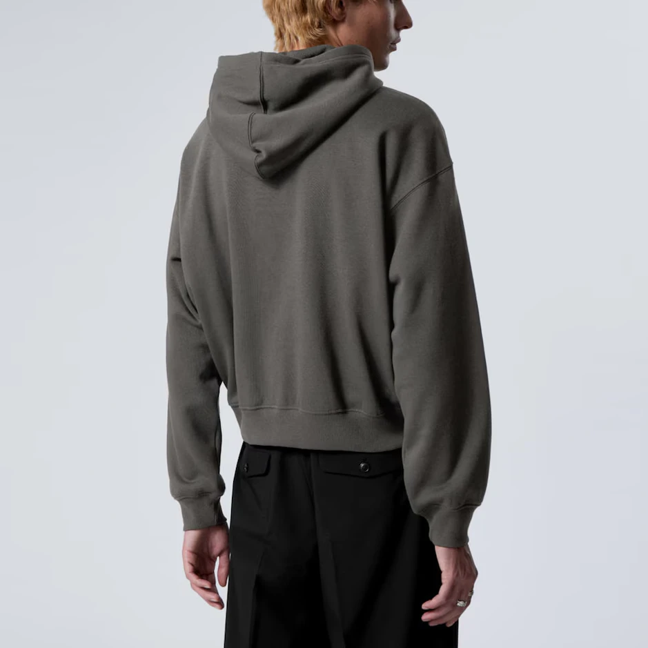 Moletom masculino oversized de algodão/poliéster com capuz e zíper pesado · 3