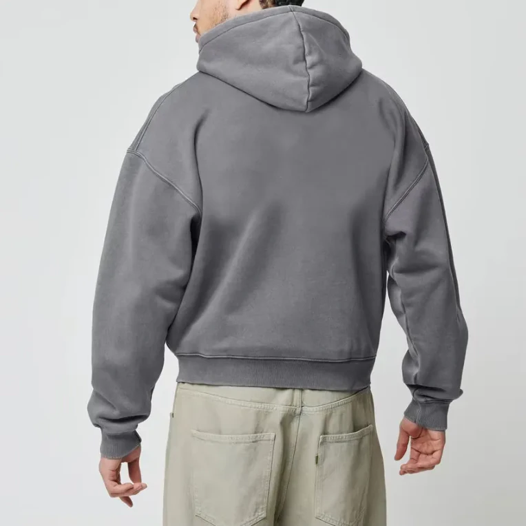 Felpa con cappuccio oversize da uomo con cerniera pesante · 2