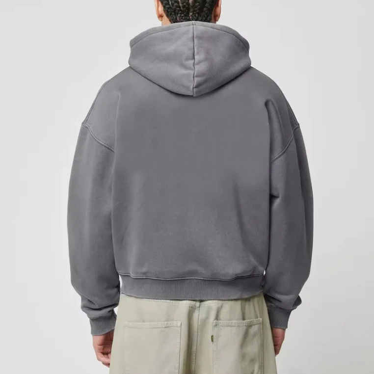 Felpa con cappuccio oversize da uomo con cerniera pesante · 5