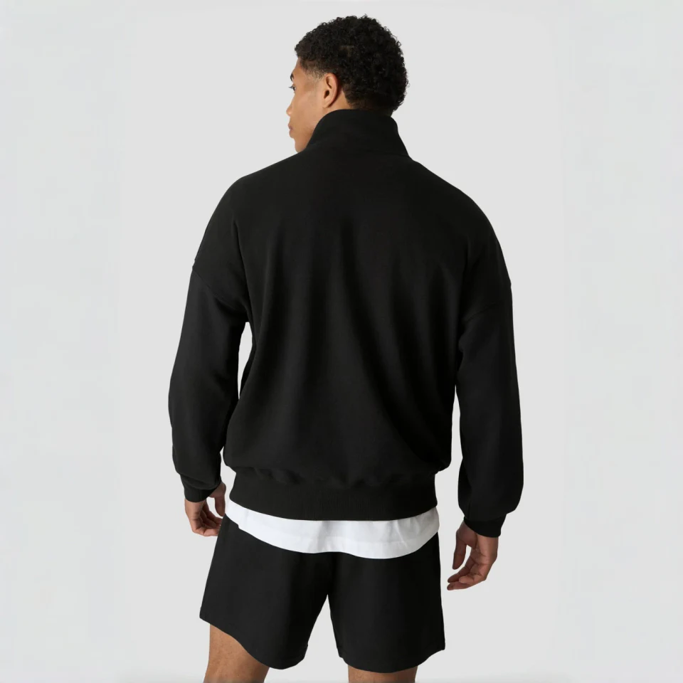 Men's quarter-zip cotton/polyester hoodie · 3