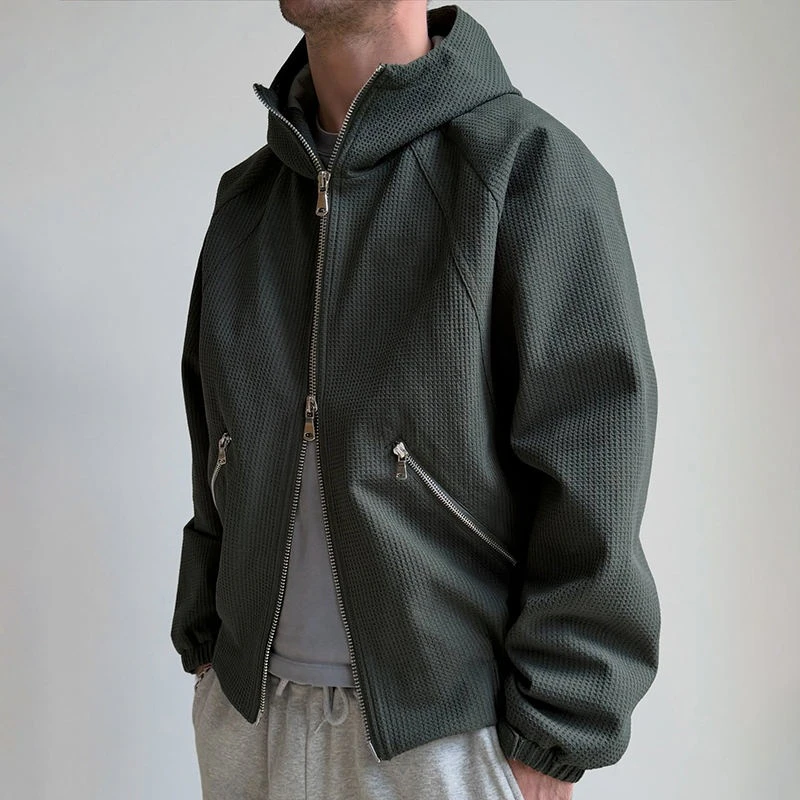 Schwerer Kapuzenpullover aus Waffelstrick · 1